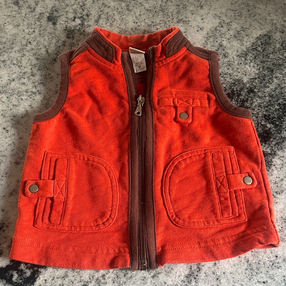 tea brand orange and brown‎ toddler baby boy vest 12-18 months
